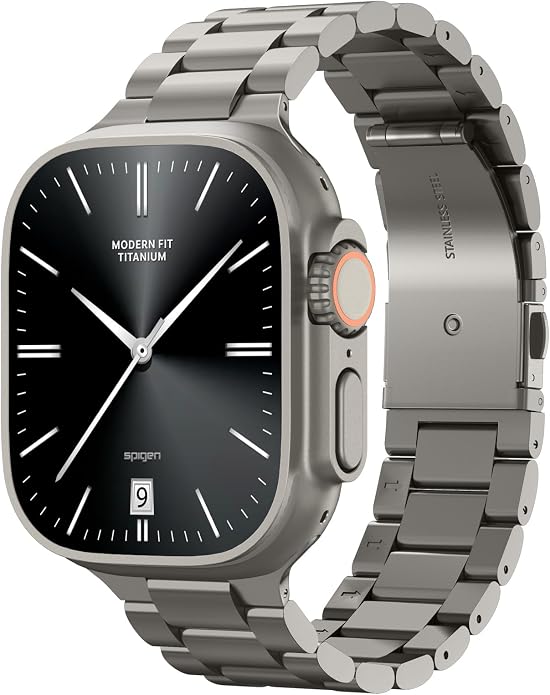 Spigen for Apple Watch Band, Modern Fit Compatile with Ultra 3/2/1 49mm, Series 11/10 46mm, 9/8/7 45mm, SE3/SE2/SE/6/5/4 44mm, 3/2/1 42mm Premium Business Wristband Strap