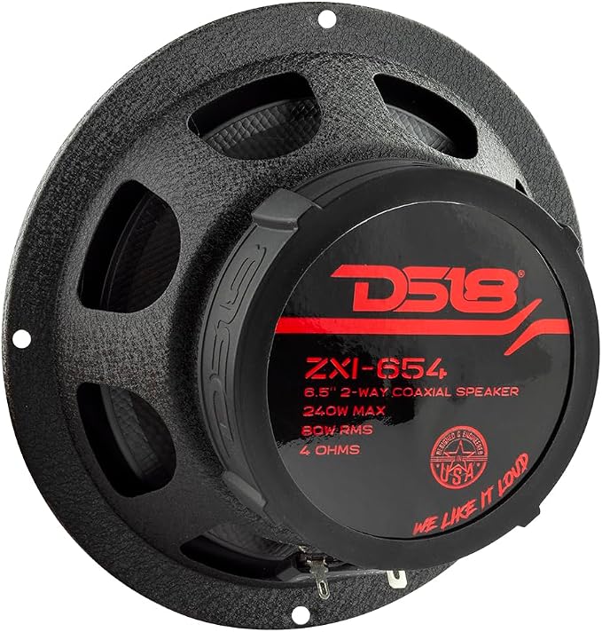 DS18 ZXI-654 6.5" Car Audio Coaxial Speaker with Built in Neodymium Tweeter and Kevlar Cone – 2 Way 240 Watts Max 4 Ohm (2 Speakers)