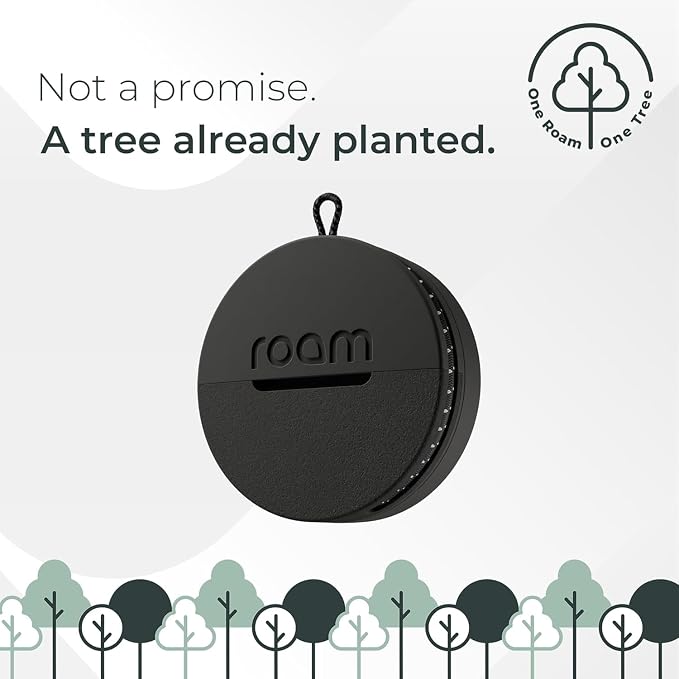 ROAM SMART TRACKER - Bluetooth Tracker & Item Locator for Keys, Luggage, Kid & Pet Gear, (iOS, Android), No App or Subscription, Fast Setup, Waterproof, 1-Pack, Black