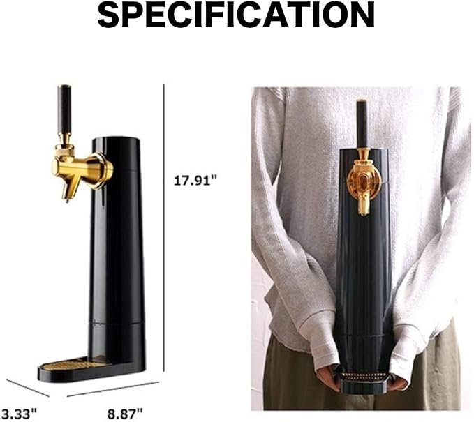 GREEN HOUSE: Draft Pour Beer Dispenser & Ultra Fine Foam Maker | Mini Kegerator for Home. Ultra Fine Foam covering as lid makes regular beer taste delicious and keep longer.
