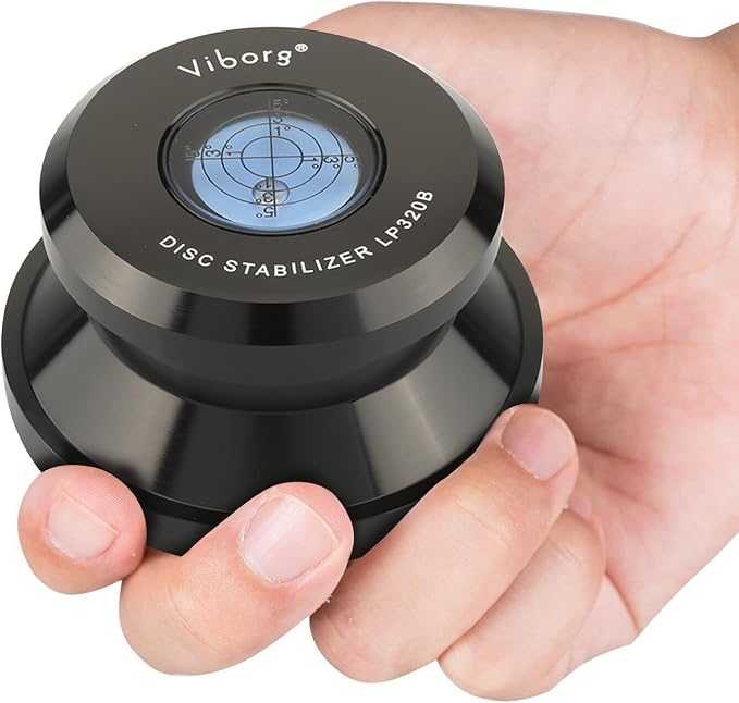 Viborg LP320B Record Weight Turntable Disc Stabilizer 77x41mm 11.3oz Aluminum LP Phono Record Puck Turntable Level for Vinyl Record Player, Turntables, Phonograph