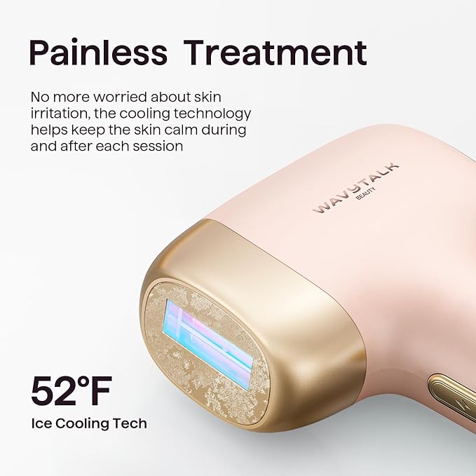 Wavytalk IPL Hair Removal Device, Bare It with Precision Roller for Face Body Bikini – Long-Lasting & Painless, 24J Dual-Pulse & Ice Cooling, At-Home Use for Women and Men, Corded