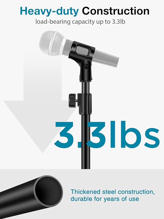 InnoGear Desktop Microphone Stand & 360° Rotatable Low Profile Mic Stand with Magnetic Cable Management Desk Mount for Fifine AM8 K669B Blue Yeti HyperX QuadCast SoloCast AT2020