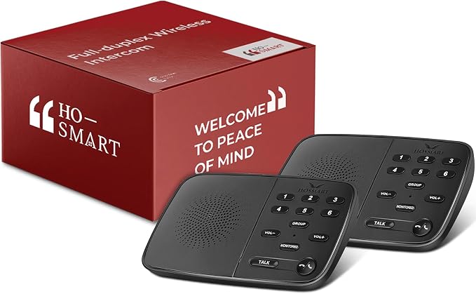 Hosmart UltraSpeak Pro Intercoms Wireless for Home, 2025 Two-Way Real-time Intercom Full Duplex Intercom System for Home Use, House Intercom System for Business with 1300 Feet Range (2Packs)