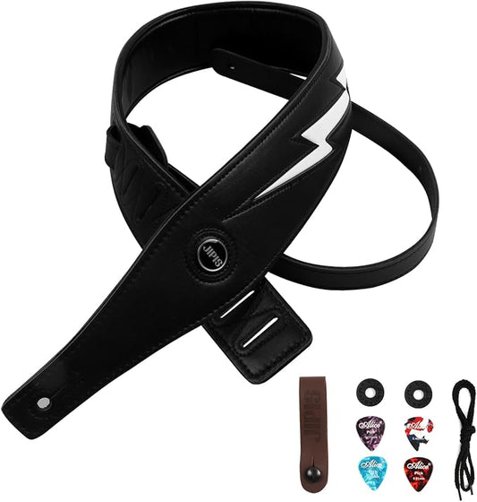 Handmade Retro Embossed Guitar Strap Super Soft Cowhide Leather Belt for Electric Acoustic Guitar Bass Guitarra Gig