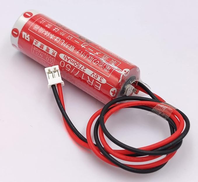 2-Pack ER17/50 ER17500V 3.6V 2750mAh AA PLC Battery with Plug for Yamaha Robot RCX340 Lithium Battery KAS-M53G0-11 KCA-M53G0-10