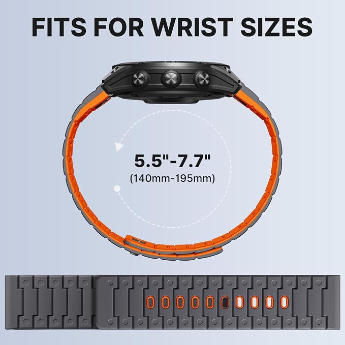 Bandletic 22mm Quick Fit Bands Strong Magnet Compatible with Garmin Fenix 8 45mm/Fenix 7/7 Pro/6/6 Pro/5/5 Plus/Instinct 2/Forerunner 965/955/945/Approach S70 47mm/S62/S60/Epix 2 Pro 47mm/Quatix7/6/5