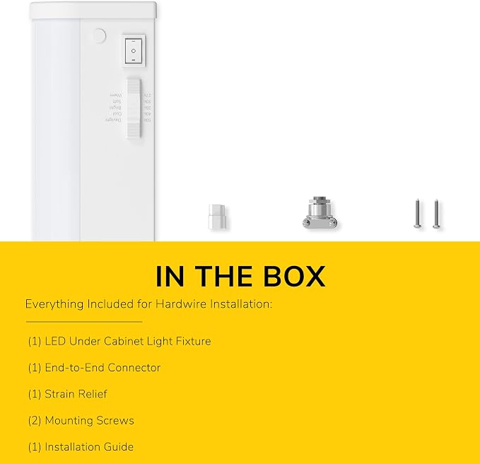Inlight 30" LED Under Cabinet Lighting, 5 CCT Selectable 2700-5000 K, Dimmable, ETL-Listed, White Finished, IN-0208-4-WH