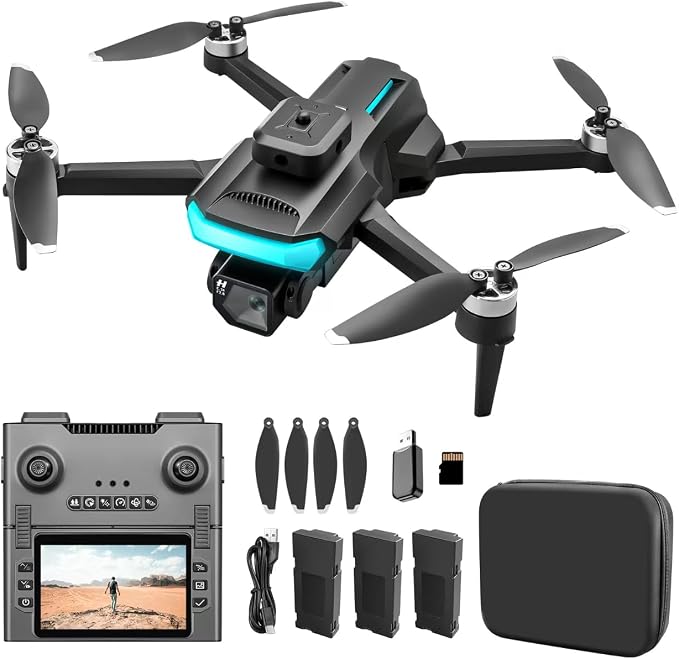 KMAX Drone with Camera for Adults Beginners, 2K Foldable RC Drone with 4.3" HD Display, Obstacle Avoidance, Altitude Hold, One-Key Return, 60 Mins Flight Time with 3 Batteries, Easy to Fly Mini Camera Drone Gifts