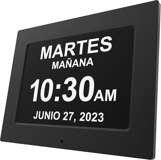 American Lifetime 【New 2025】 Dementia Clock Large Clock for Seniors, Digital Clock with Custom Alarms, Clock with Day & Date for Elderly, Large Number Digital Clock Black Extra Large