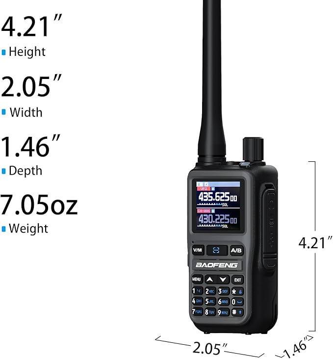 BAOFENG uv-5r mini Ham Radio,uv5r mini Handheld App Programming Walkie Talkies with 5W Power,Copy Frequency,999 Channels,USB-C Charging (Grey-2PACK)