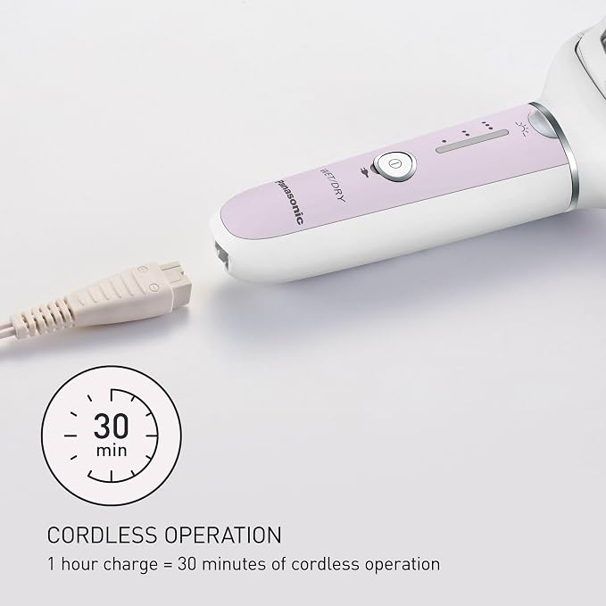 Panasonic Epilator with Gentle Cap, Electric Hair Removal Tool for Home, 3 Speed Settings, Wet Dry, Washable - ES-EY30