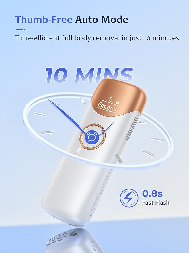 Ubroo Laser Hair Removal,IPL Hair Removal Device with 5℃ Ice Cooling,At-Home Laser Hair Removal for Women & Men,Body Legs Armpits Use (Gold)