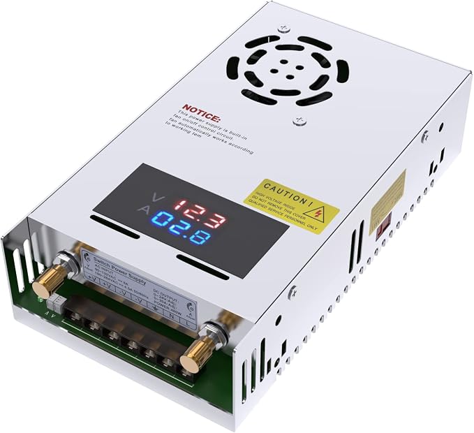 IMAYCC Adjustable Power Supply with LED Display - 110V AC to 24V DC Converter 480W 20A