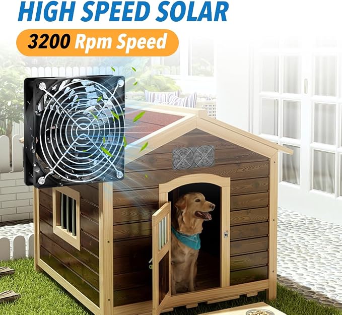 Solar Fan for Chicken Coop, 20W Solar Powered Fans with Dual IP65 Waterproof Fans for Outside solar panel kit