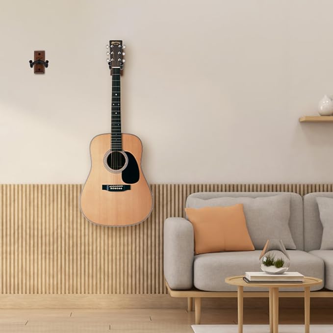 SNIGJAT Guitar Wall Mount 2 Pack, Guitar Hanger Wall Hook Holder Stand with Screws, Hardwood Mount Hanger for Acoustic Bass,Banjo, Mandolin