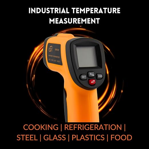 Infrared Laser Thermometer - Accurate and Instant Readings, Non-Contact Digital Temperature Gun for Cooking, HVAC, and Automotive