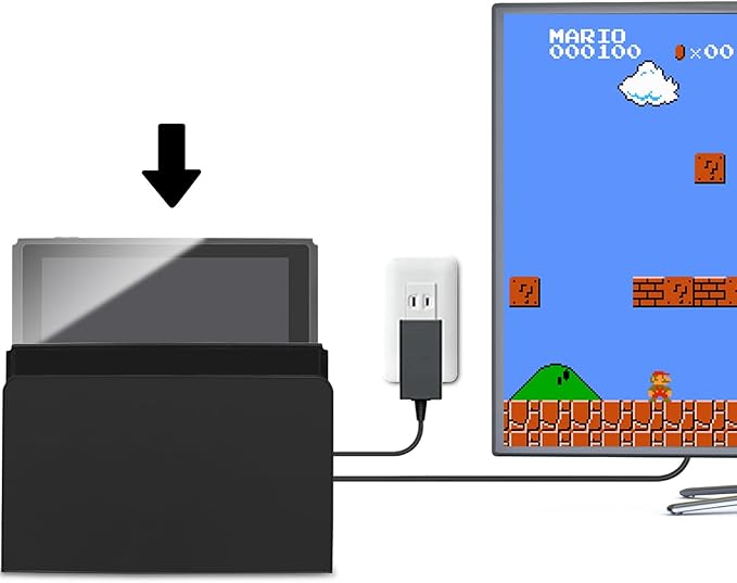 Dock Station for Nintendo Switch/Switch OLED with LAN Port,3-1 Switch Docking Station Set for TV with 1080P HDMI Cable and AC Adapter,Dock Base Charging Dock Station for Nintendo Switch/OLED (Black)