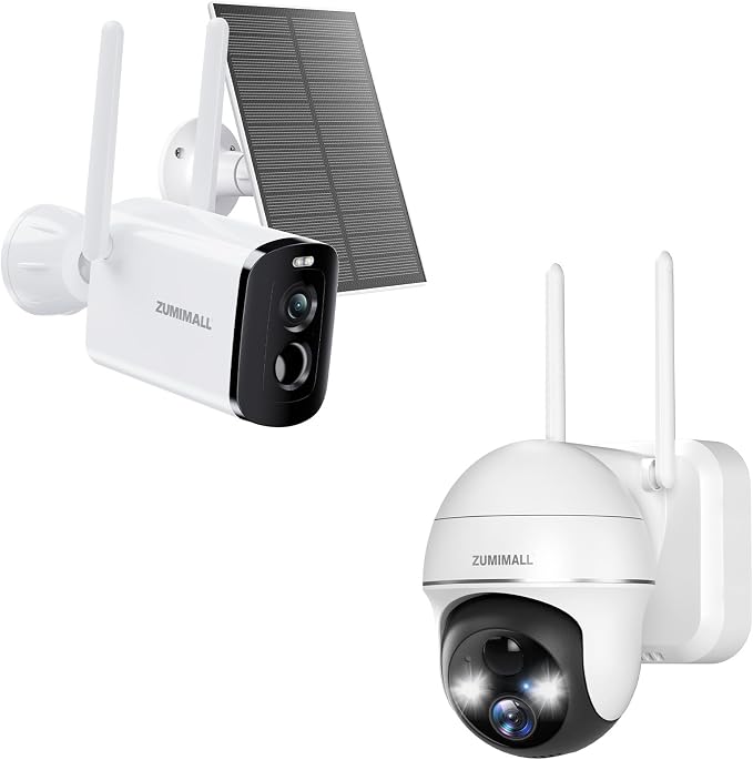 ZUMIMALL Security Cameras Wireless Outdoor, 2K Camera for Home Security with 3MP Color Night Vision, 2.4GHz WiFi, 2-Way Talk, Spotlight & Siren, IP66 Weatherproof, Compatible with Alexa