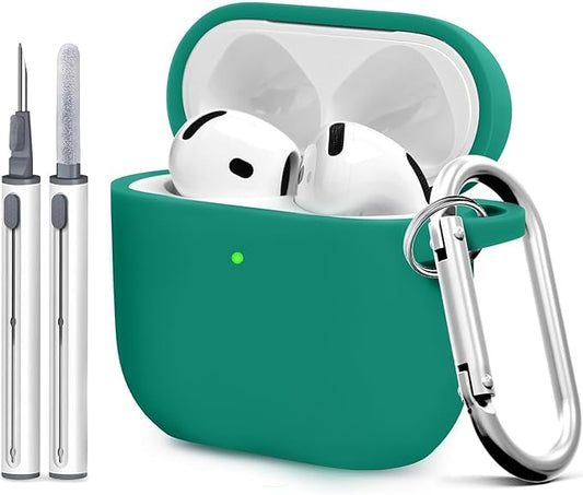for Airpods 4th Case Cover, Come with Cleaner Kit,Soft Skin Silicone Case Cover with Keychain, Full Protective Case for Men and Women, Compatible with AirPods 4th Generation Case,Ocean