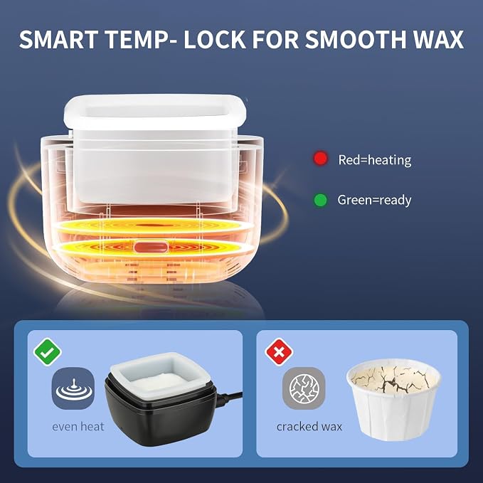 Nose Wax Kit Men, Nose Ear Hair Waxing Kit for Men and Women with 120g Wax, 65 Sticks, Nose Ear Hair Removal Kit, USB Fast Heat, Smart Constant Temp, Multi-Accessories, Black