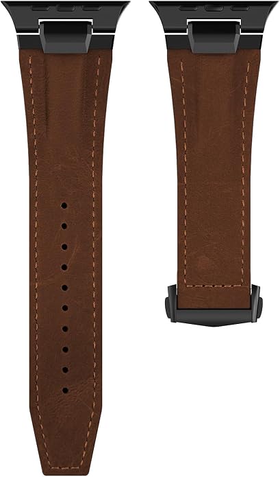 Vintage Genuine Leather Band for Apple Watch Ultra 49mm (2026 Upgrade), Rugged Replacement Strap Compatible with iWatch 46mm 45mm 44mm - for Men Women, Fit Ultra3/2/1, SE 3/2/1, Series11 10/9/8/7/6/5/4