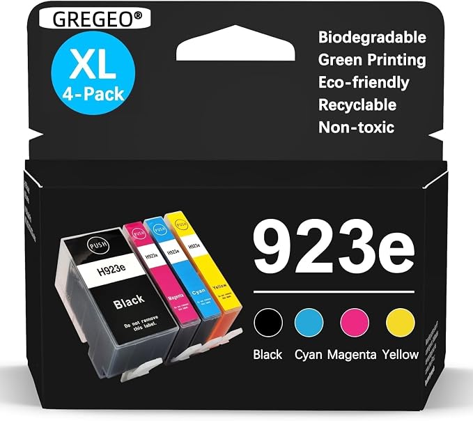 923XL 923e 923 Ink Cartridges for HP OfficeJet Pro 8130e 8135e 8139e 8138e 8122e 8120 8124e 8125e 8130 8132e 8134e Printers (4 Pack with Chip)
