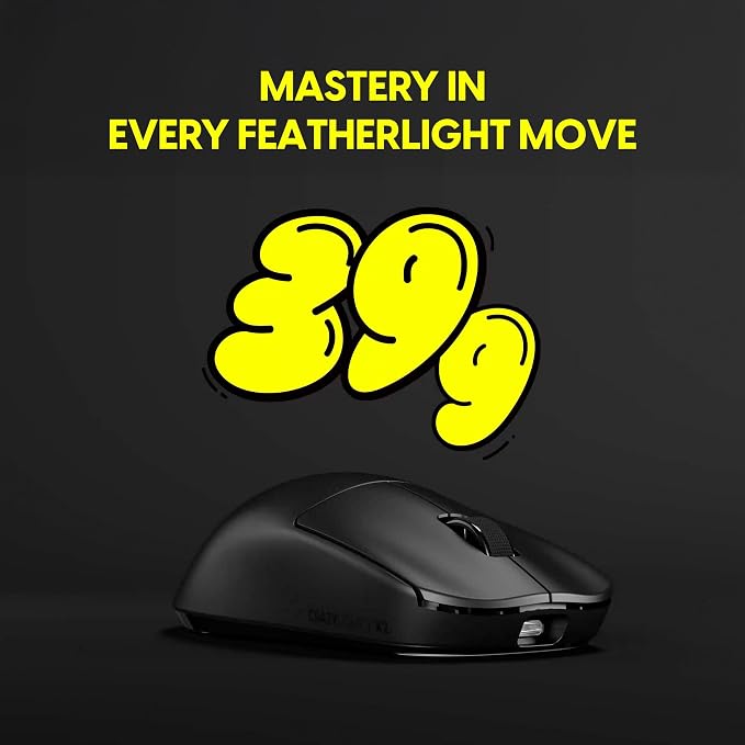 Pulsar Gaming Gears X2 Crazylight Wireless Gaming Mouse, Ultra Lightweight 1.38 oz (39g), Optical Switch, 32000 DPI, 750 IPS, XS-1 Sensor, 8k Compatible (Medium, Jet Black)