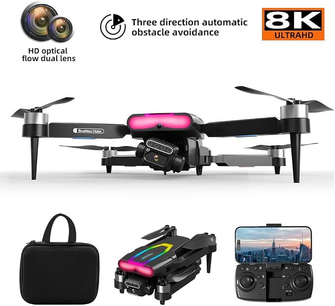 GPS Drone with 8K HD Camera & Dual-Axis Gimbal Stabilization | 25 Min Flight, Auto Takeoff/Landing, Brushless Motors | Pro Drone for Adults