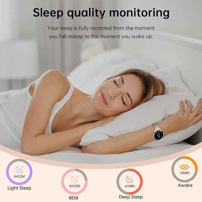 Smart Watch for Women, 1.27" HD Screen Fitness Tracker, Make/Answer Calls, 2026 Portable Smartwatches, 130+ Sport Modes with Heart Rate/Sleep Monitor, IP68 Waterproof, Fitness Watch for iOS Android
