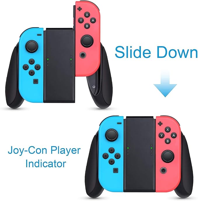 HEYSTOP Grip Compatible with Nintendo Switch/Switch OLED Joy-Con, 3 Pack, Wear Resistant Game Switch Controller Handle Case Kit for Nintendo Switch Joy Con, Black