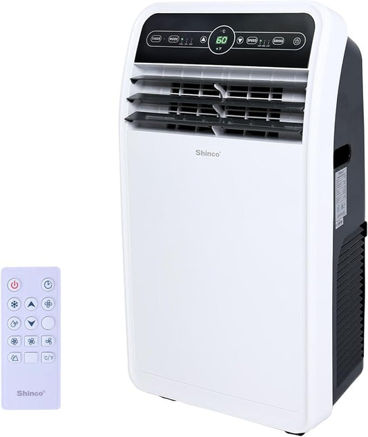 Shinco 7500 BTU DoE/12,000 BTU Portable Air Conditioner, Portable AC Unit with Built-in Cool, Dehumidifier&Fan Modes for Room up to 450 sq.ft, with Remote Control, 24 Hour Timer, Installation Kit
