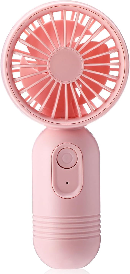 Rossesay 1 Pcs Mini Portable Fan Bulk Cute Handheld Lightweight Small Little Personal Hand Eyelash Fan 3 Speeds USB Rechargeable for Women Men Indoor Outdoor Makeup Travel (Pink)
