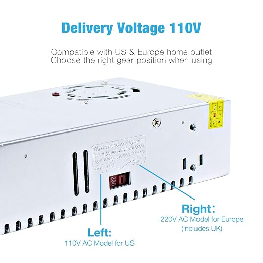 Hosyond 12V 50A 600W Universal Power Supply AC 110V/220V to DC 12V Regulated Switching Power Adapter Transformer LED Driver for LED Strip, CCTV Camera System
