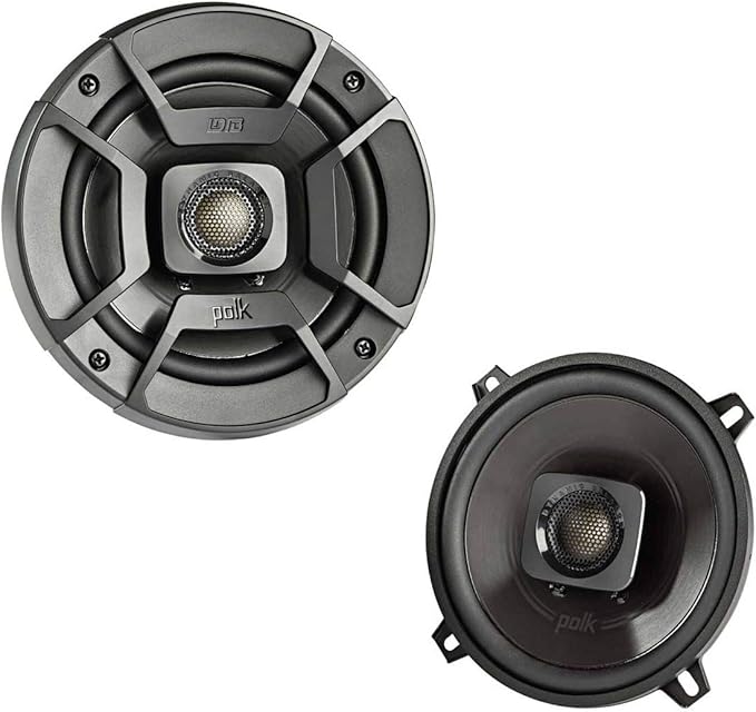 Polk Audio DB522 DB+ Series 5-1/4" Coaxial Speaker for Car Audio & Marine Speakers, 2-Way Boat & Car, 55-22kHz Frequency Response, Polypropylene Woofer Cone & 3/4" Silk Dome Tweeter, Easy Installation