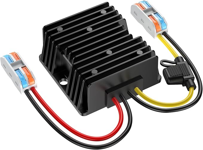 24V to 12V Step Down Converter 30A 360W with Fuse & Wire Terminal Block | Waterproof Buck Converter | 24v to 12v Converter for Golf Cart, Truck, Vehicle, Boat