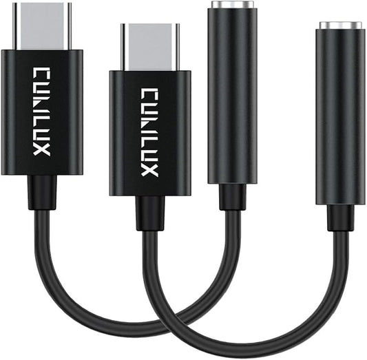 Cubilux 2-Pack USB C Headphone Adapter Compatible with iPhone 17/16/15, iPad Pro 13/12.9/11, iPad Air 13/11, Pixel 10/9/8/7/6 Pro 9a/8a/7a/6a, Type C to 3.5mm Audio Dongle