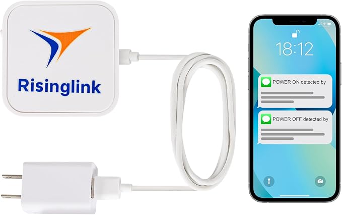 WiFi Power Outage Alarm Detector, Power Failure & Restoration Alerts with SMS Text, Email & Audible Alarm