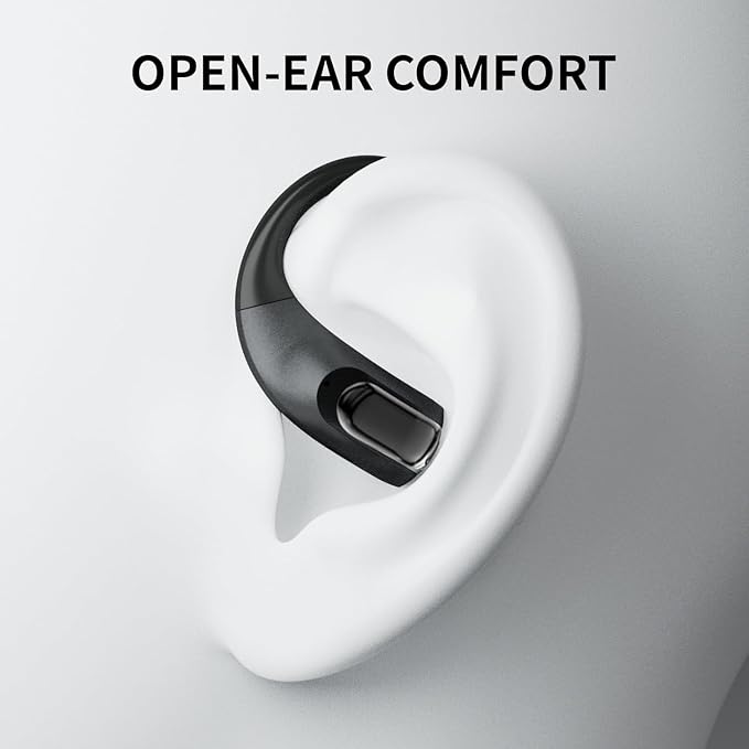 Wireless Open-Ear Headphones,Lightweight EarHooks-Style Earbuds,Bluetooth5.4 Wireless Earphones,48H Playtime, IPX4 Waterproof Running Headphones for Gym Black