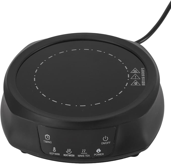 800W Mini Electric Stove, 800W Portable Electric Hot Plate Concentrated Energy Heating for Making Tea (Black)