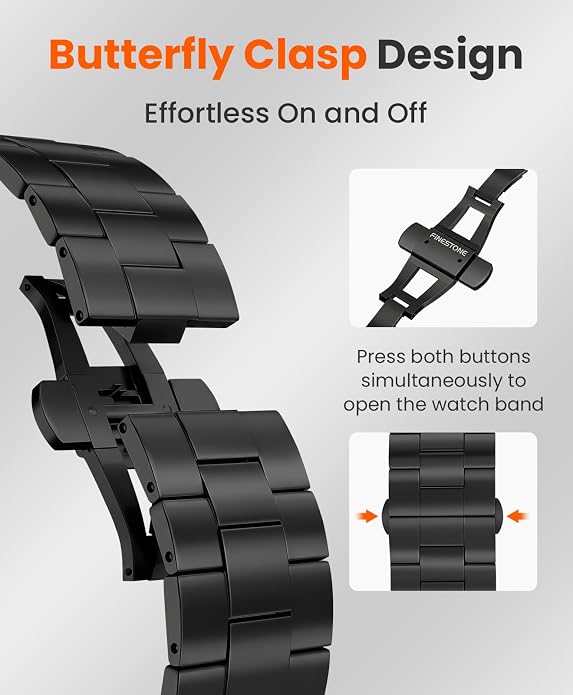 Titanium Watch Band for Apple Watch Ultra 3/2/1 49mm & Series 11/10 46mm, Grade 5 Titanium Apple Watch Band with Anti-Scratch DLC Coating, 22mm Premium Business Metal Strap for Men - CRNS03