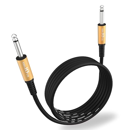 Guitar Cable 15 ft, Stage Electric Instrument Bass Cable AMP Cord 1/4 Straight to Straight Black