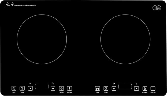 OMEO Portable Double Induction Cooktop 2 Burner Electric Cooktop, Touch Control 110V Induction Cooker with Safety Lock, Pause, Auto Shutoff Timer Setting, 9 Heating Level and Overheating Protection