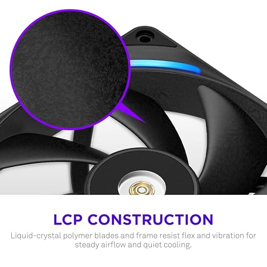 NZXT F140X Performance Fan - 140mm PWM RGB PC Case Fan - Max Airflow & Static Pressure - Low Noise - LCP Frame & Blades - Magnetic Fluid Dynamic Bearing - 30mm Thick - Black