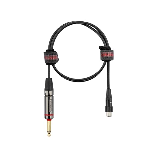 Cableworks by Gator Cases Headliner Series 3-Foot Straight 1/4" with Quiet Switch to TA4F Instrument Cable for Wireless Bodypack Transmitter, (GCWH-TA4F-3QT)