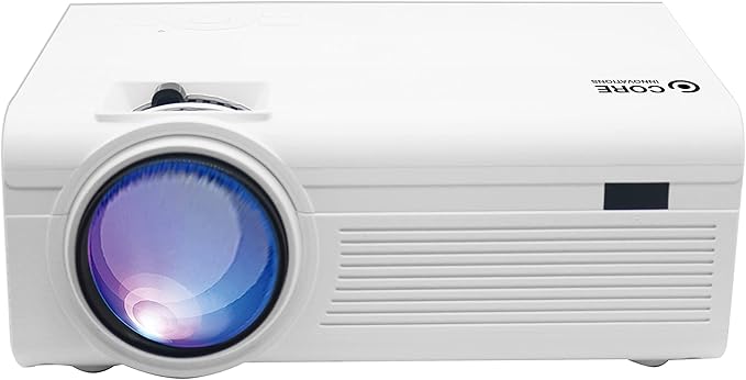 Core Innovations Mini Projector Portable Home Theater Projector, 150"" Display, HDMI USB VGA Compatible Movie Projector for Bedroom, Indoor & Outdoor Use, Built-in Speaker, Remote Control (White)