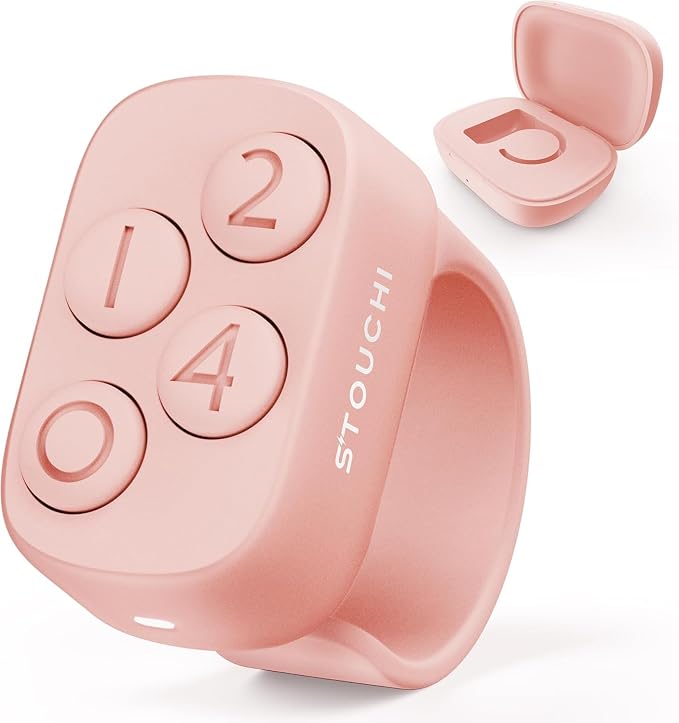 Stouchi 2.0 Remote for Anki, 2026 New [No Remap & No Add-on] Anki Remote Fast Pair Come with 140hr Charging Case Compatible with MacBook, Windows Laptop/PC, iPad, iPhone, iOS, Android Devices- Pink