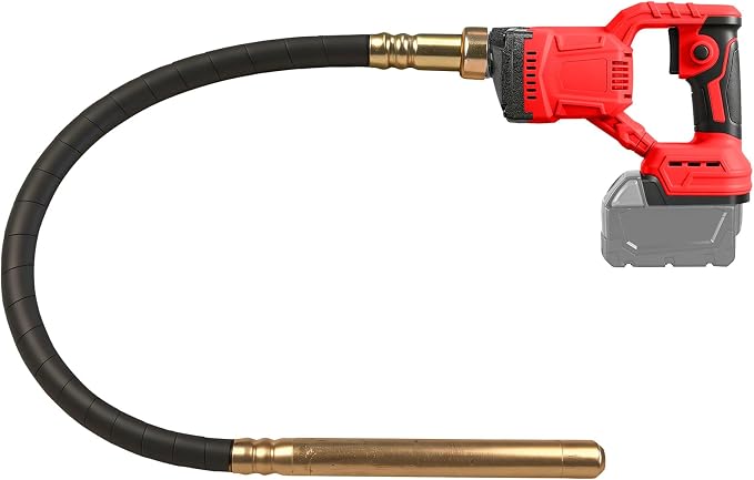 Handheld Concrete Vibrating Tool for Milwaukee M18 18V Battery, 600W Cordless Electric Concrete Vibrator with 3.8ft Shaft Rod, 6000RPM Brushless Portable Vibrarator Remove Air Bubble (No Battery)
