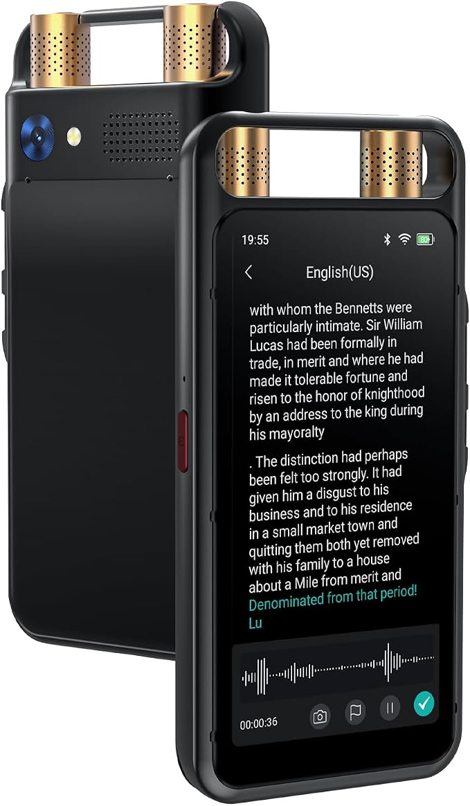 AI Voice Recorder with Playback, Digital Voice Recorder with Transcription to Text, Summary, Translation, Full Touchscreen Recorder Device for Meetings
