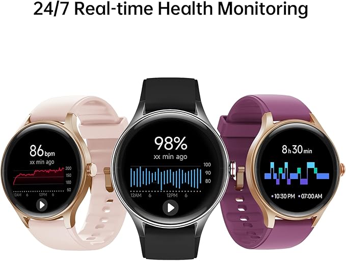 Woneligo Smart Watches for Men Women,1.57inch AMOLED Touchscreen Fitness Watch for iPhone & Android,Heart Rate/Sp02/Sleep Monitor,110+ Sport Modes IP68 Waterproof Bluetooth Calls,2 Bands (Black, 1.57)